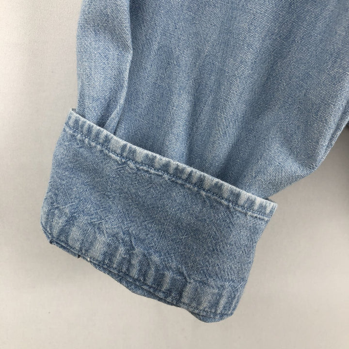 Ralph Lauren POLO by Ralph Lauren long sleeve button down shirt, men's XL size cotton Blue type light blue Vintage Second Hand