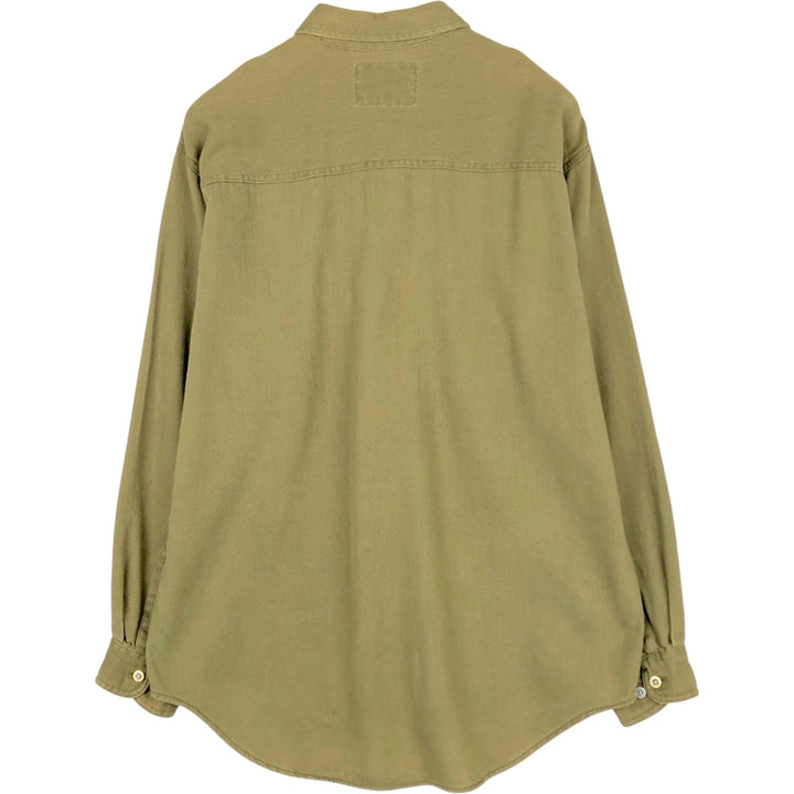 Levi's long-sleeved cotton shirt, men's size L (approx.) cotton Khaki type Vintage Second Hand