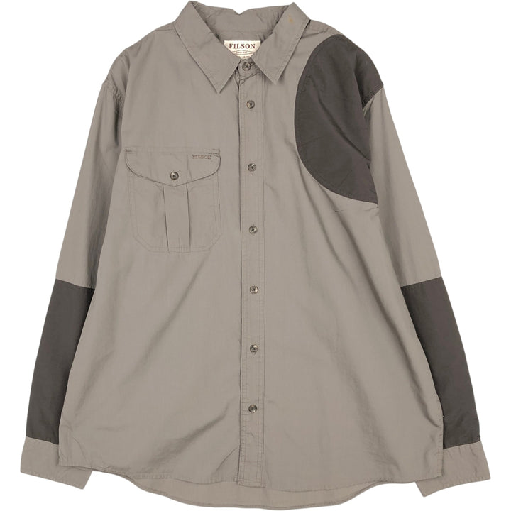 Filson long-sleeved hunting shirt, men's size XL (approx.) cotton Khaki type brown Vintage Second Hand