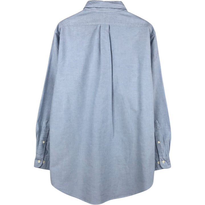 Ralph Lauren CUSTOM FIT long sleeve button down shirt, men's size L cotton Blue type light blue Vintage Second Hand