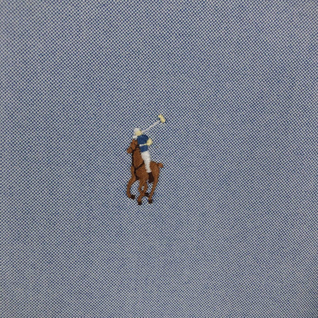 Ralph Lauren CUSTOM FIT long sleeve button down shirt, men's size L cotton Blue type light blue Vintage Second Hand