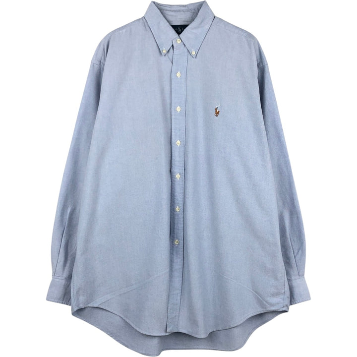 Ralph Lauren BLAKE long sleeve button down shirt, men's size L cotton Blue type light blue Vintage Second Hand