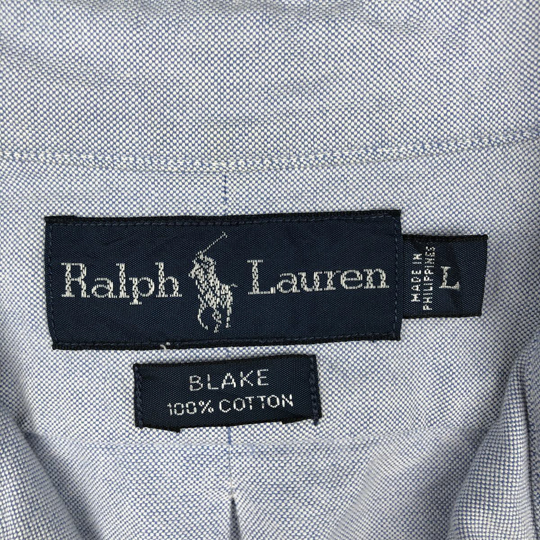 Ralph Lauren BLAKE long sleeve button down shirt, men's size L cotton Blue type light blue Vintage Second Hand