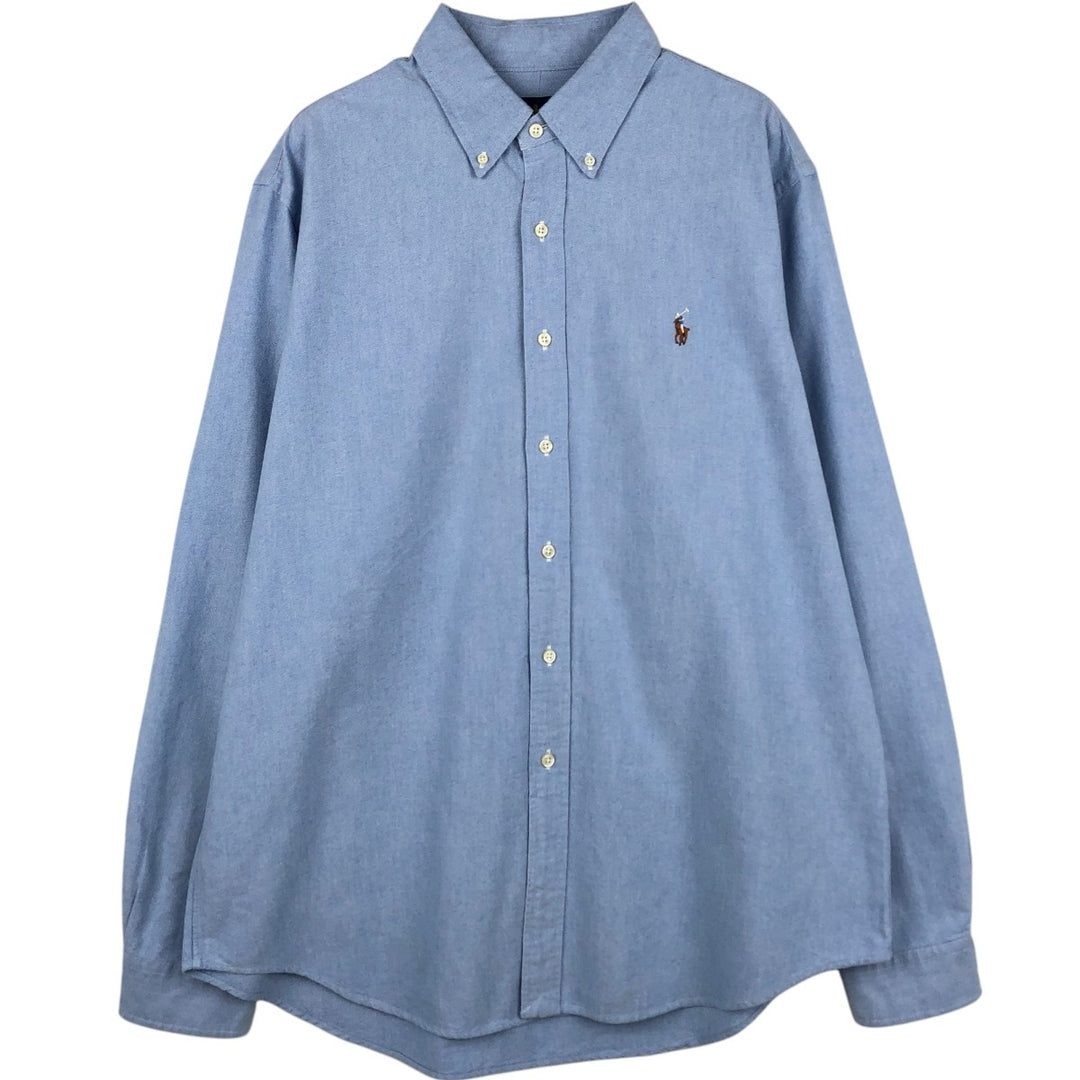 Ralph Lauren long sleeve button down shirt, men's XL size cotton Blue type light blue Vintage Second Hand