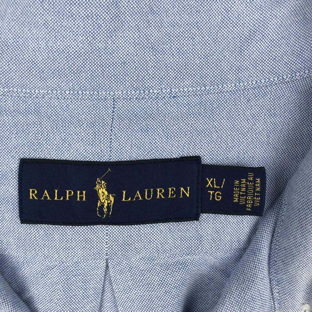 Ralph Lauren long sleeve button down shirt, men's XL size cotton Blue type light blue Vintage Second Hand