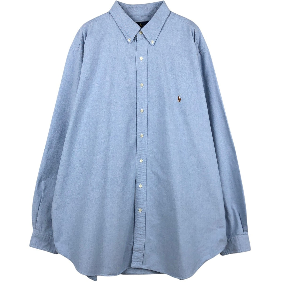 Ralph Lauren Classic Fit Long Sleeve Button Down Shirt Men's XXL cotton Blue type light blue Vintage Second Hand