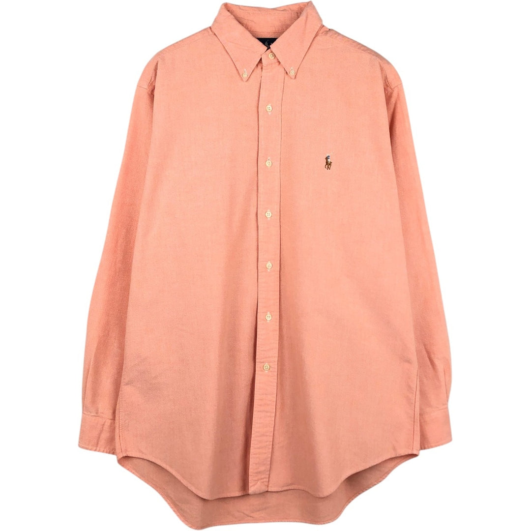 Ralph Lauren Classic Fit long sleeve button down shirt, men's size M cotton coral Vintage Second Hand
