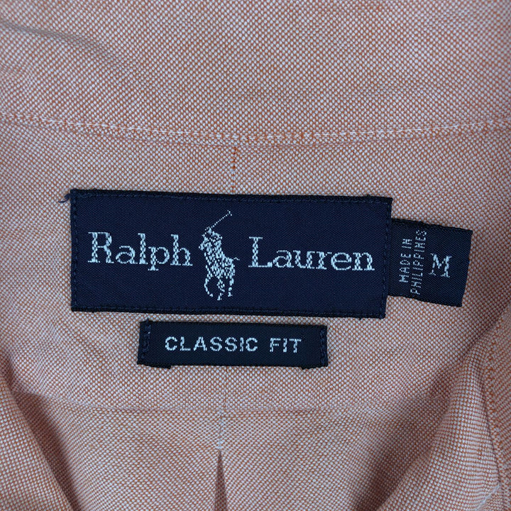 Ralph Lauren Classic Fit long sleeve button down shirt, men's size M cotton coral Vintage Second Hand