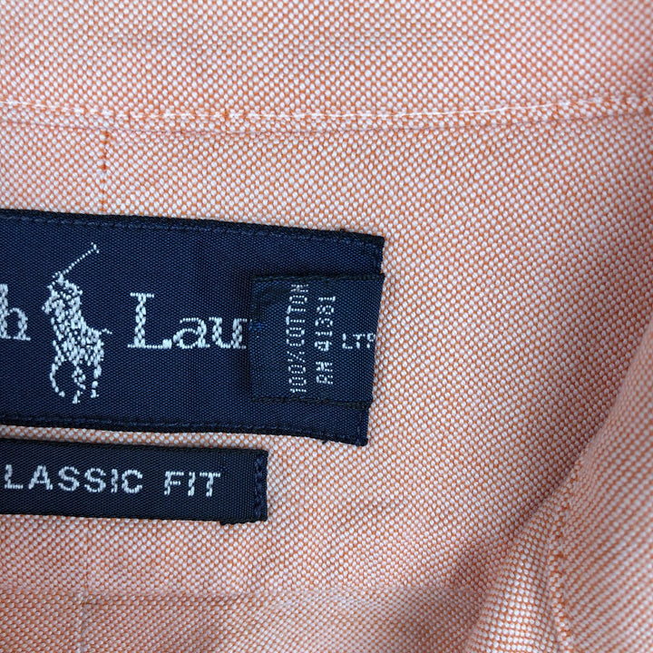Ralph Lauren Classic Fit long sleeve button down shirt, men's size M cotton coral Vintage Second Hand