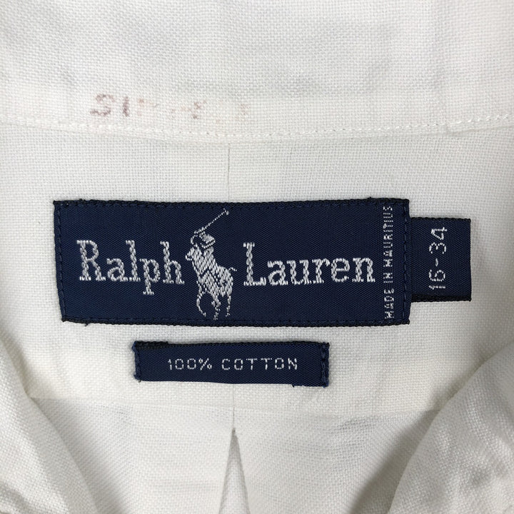 Ralph Lauren long sleeve button down shirt, men's size L cotton white type Vintage Second Hand
