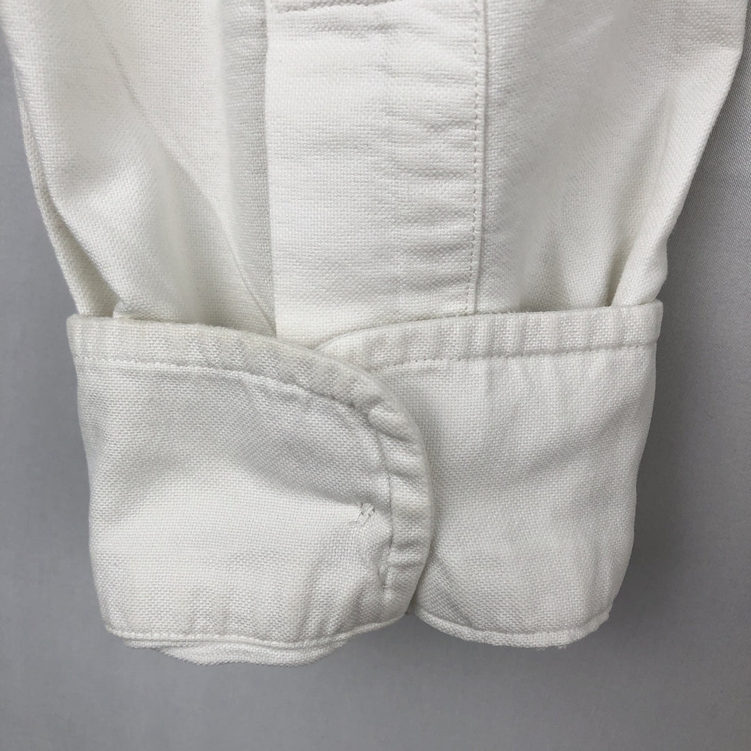 Ralph Lauren long sleeve button down shirt, men's size L cotton white type Vintage Second Hand