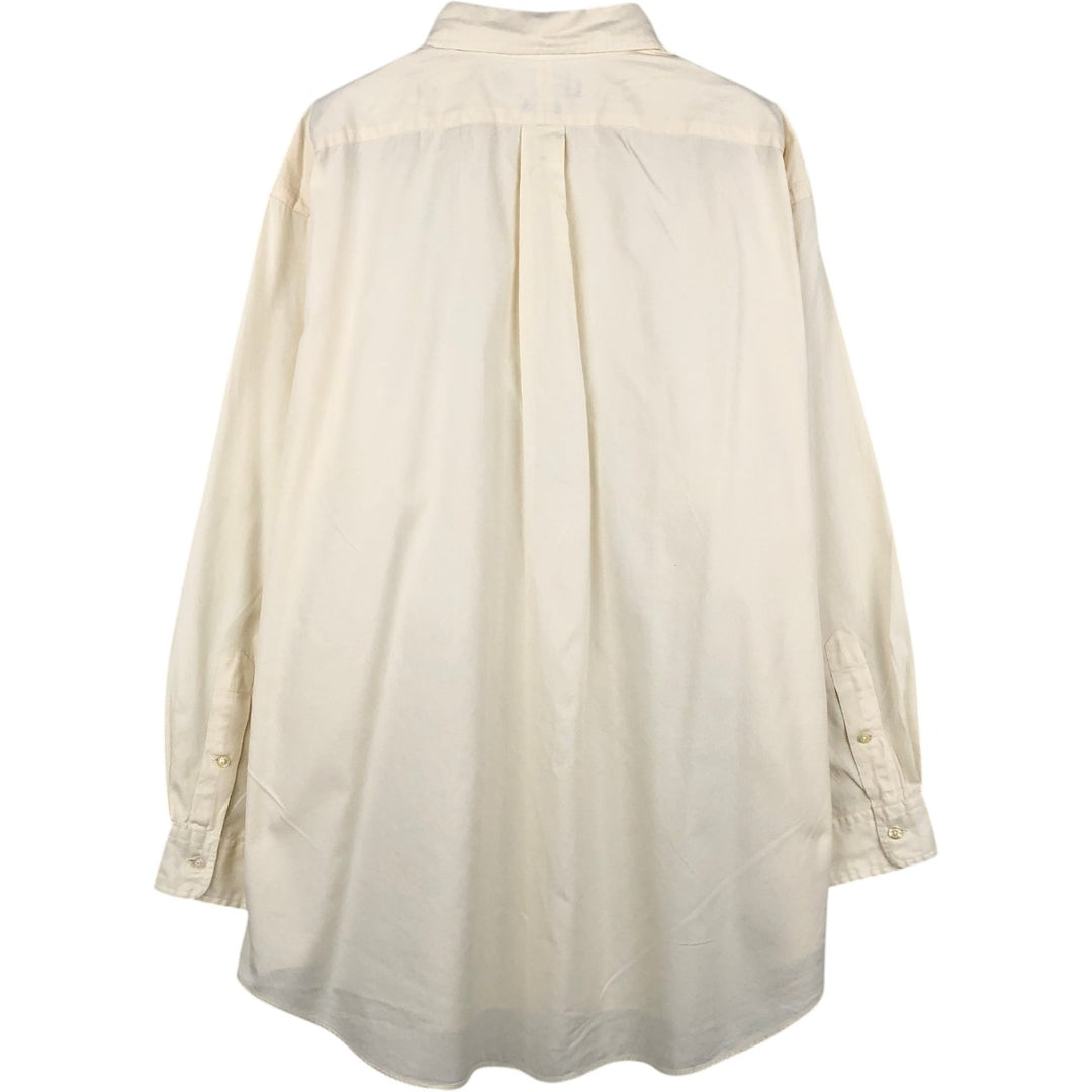 Ralph Lauren YARMOUTH long sleeve button down shirt, men's XL size cotton ivory Vintage Second Hand
