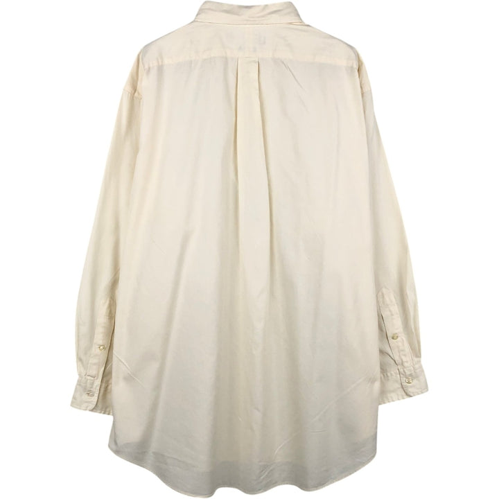 Ralph Lauren YARMOUTH long sleeve button down shirt, men's XL size cotton ivory Vintage Second Hand
