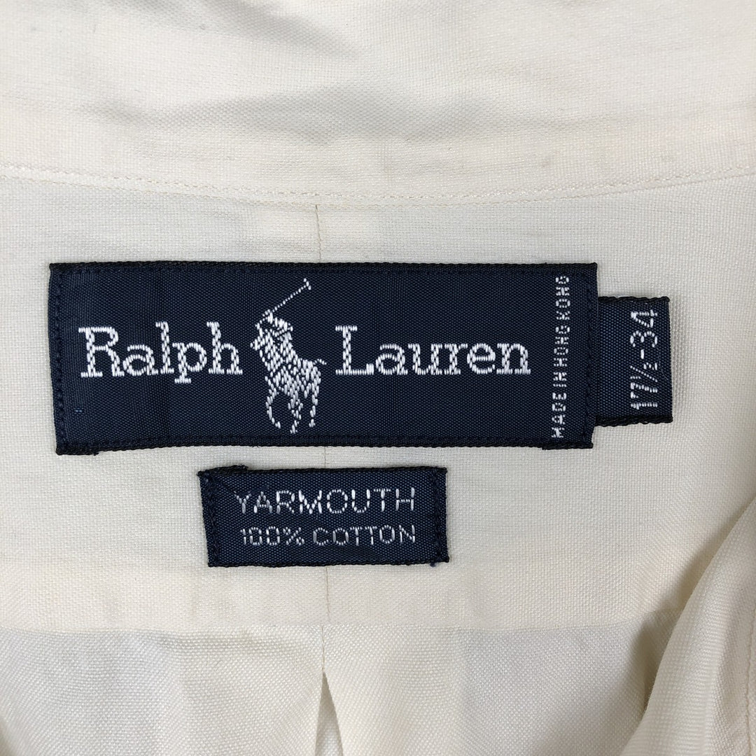 Ralph Lauren YARMOUTH long sleeve button down shirt, men's XL size cotton ivory Vintage Second Hand