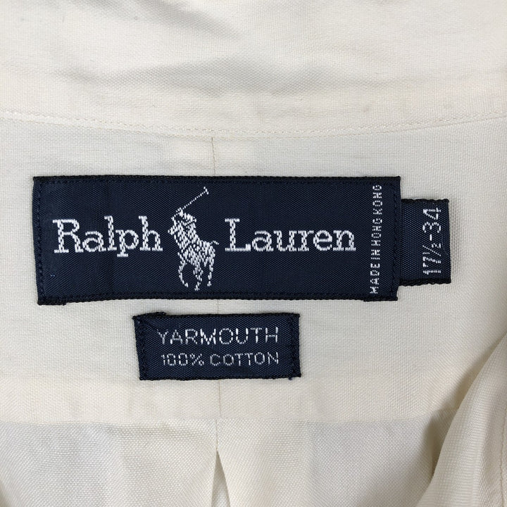 Ralph Lauren YARMOUTH long sleeve button down shirt, men's XL size cotton ivory Vintage Second Hand