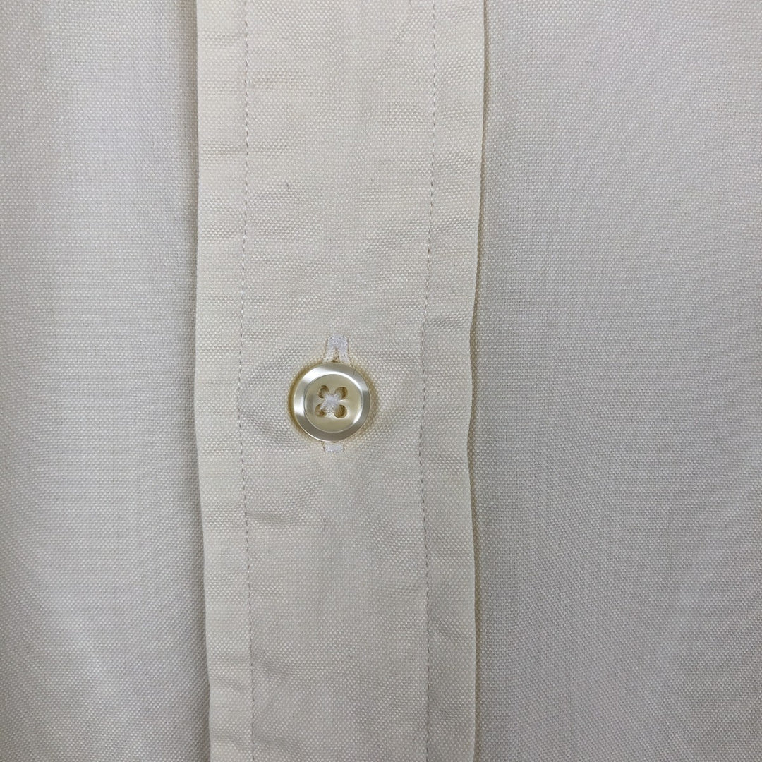 Ralph Lauren YARMOUTH long sleeve button down shirt, men's XL size cotton ivory Vintage Second Hand
