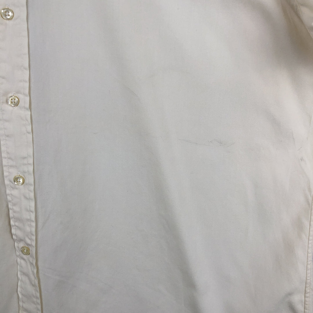 Ralph Lauren YARMOUTH long sleeve button down shirt, men's XL size cotton ivory Vintage Second Hand