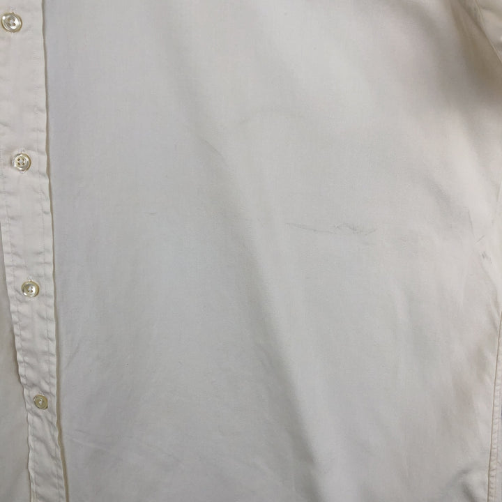 Ralph Lauren YARMOUTH long sleeve button down shirt, men's XL size cotton ivory Vintage Second Hand