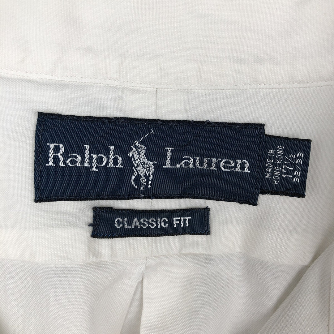 Ralph Lauren Classic Fit Long Sleeve Button Down Shirt Men's XL cotton pale white type Vintage Second Hand