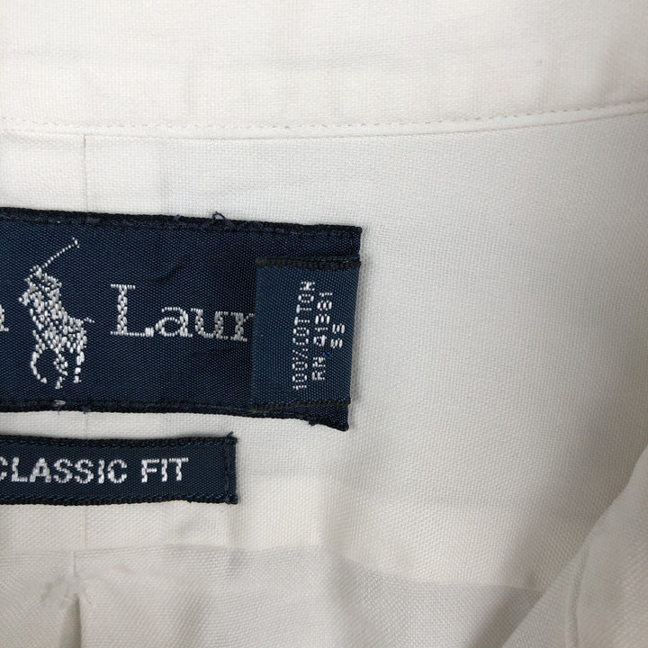 Ralph Lauren Classic Fit Long Sleeve Button Down Shirt Men's XL cotton pale white type Vintage Second Hand