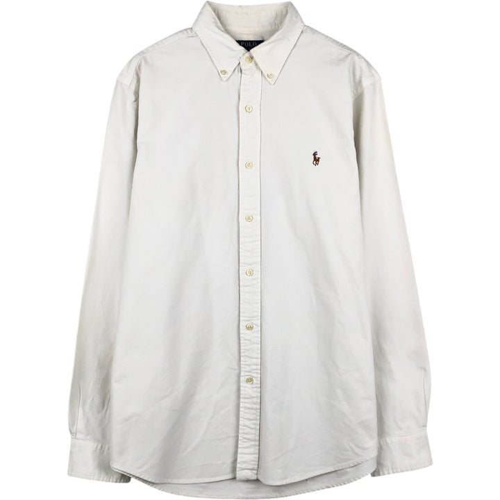 Ralph Lauren POLO RALPH LAUREN CLASSIC FIT long-sleeved button-down shirt, men's size L unclear white type Vintage Second Hand