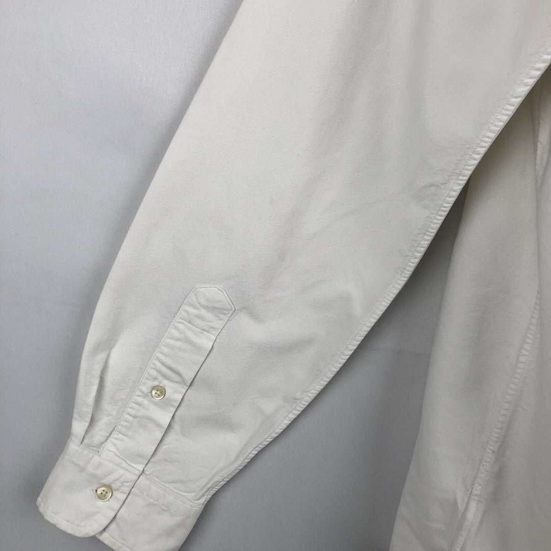 Ralph Lauren POLO RALPH LAUREN CLASSIC FIT long-sleeved button-down shirt, men's size L unclear white type Vintage Second Hand