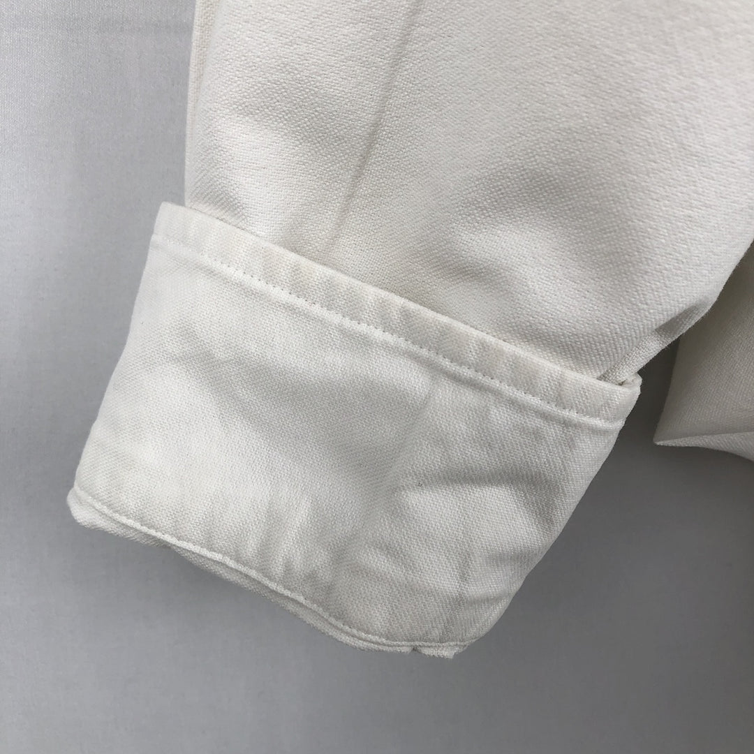 Ralph Lauren POLO RALPH LAUREN CLASSIC FIT long-sleeved button-down shirt, men's size L unclear white type Vintage Second Hand