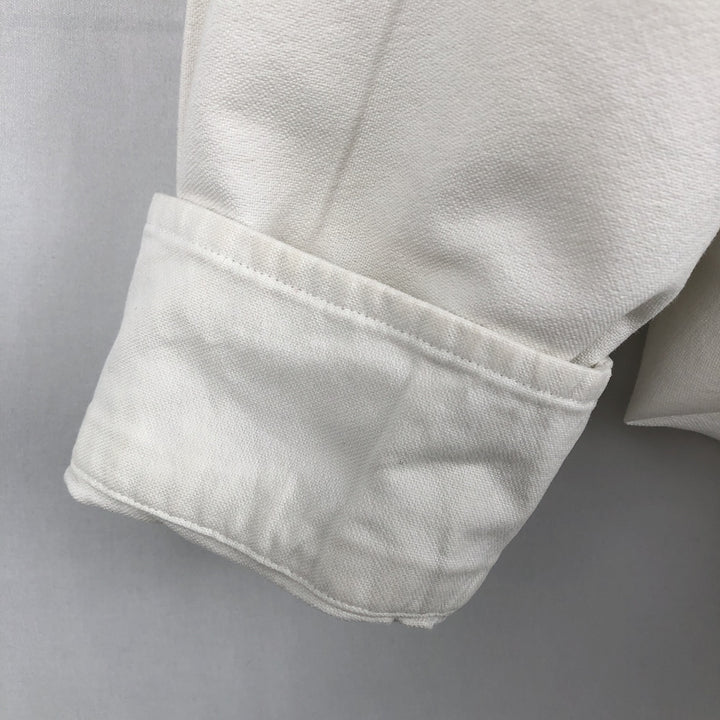 Ralph Lauren POLO RALPH LAUREN CLASSIC FIT long-sleeved button-down shirt, men's size L unclear white type Vintage Second Hand