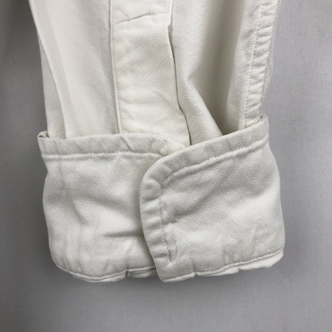 Ralph Lauren POLO RALPH LAUREN CLASSIC FIT long-sleeved button-down shirt, men's size L unclear white type Vintage Second Hand