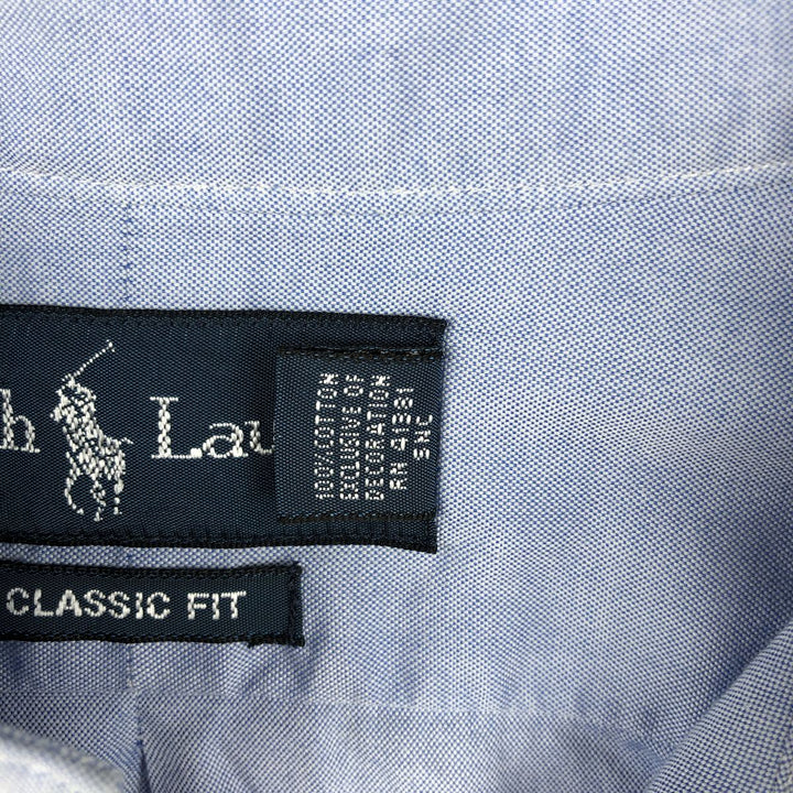 Ralph Lauren Classic Fit Long Sleeve Button Down Shirt, Men's Size L cotton Blue type light blue Vintage Second Hand