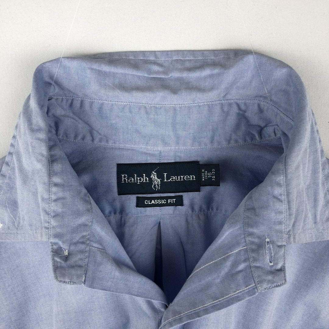 Ralph Lauren Classic Fit Long Sleeve Button Down Shirt, Men's Size L cotton Blue type light blue Vintage Second Hand