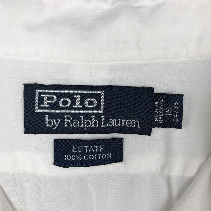 Ralph Lauren ESTATE Long-Sleeve Wide-Collar Cotton Shirt, Men's Size L (approx.) cotton white type Vintage Second Hand