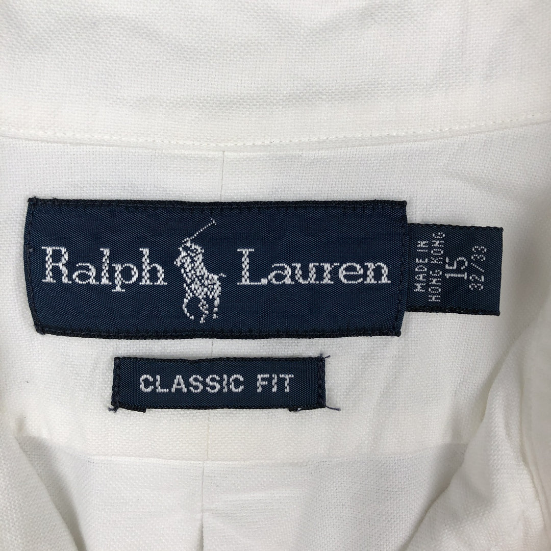 Ralph Lauren Classic Fit long sleeve button down shirt, men's size M cotton white type Vintage Second Hand