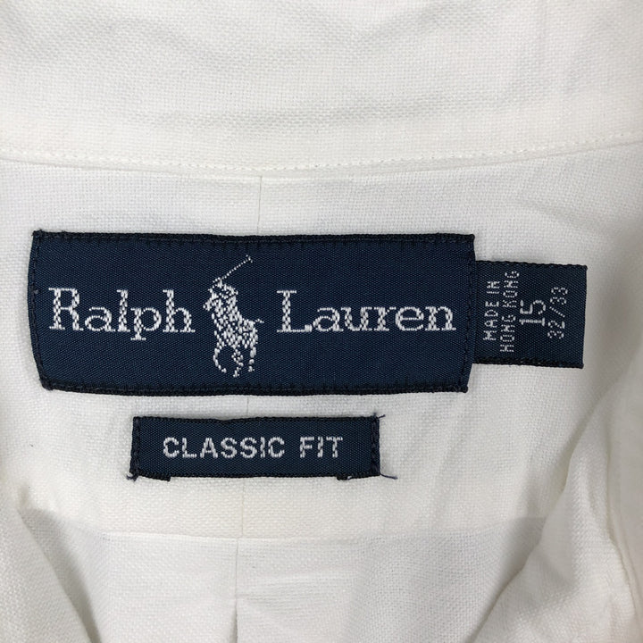 Ralph Lauren Classic Fit long sleeve button down shirt, men's size M cotton white type Vintage Second Hand