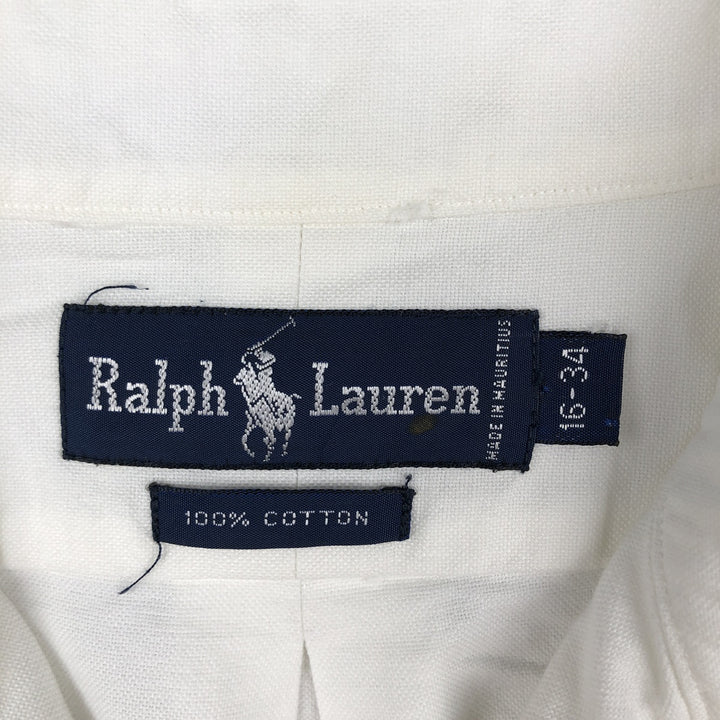 Ralph Lauren long sleeve button down shirt, men's size L cotton white type Vintage Second Hand