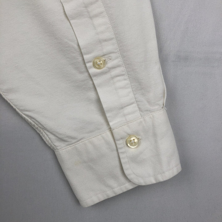 Ralph Lauren long sleeve button down shirt, men's size L cotton white type Vintage Second Hand