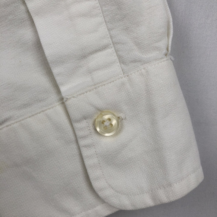 Ralph Lauren long sleeve button down shirt, men's size L cotton white type Vintage Second Hand