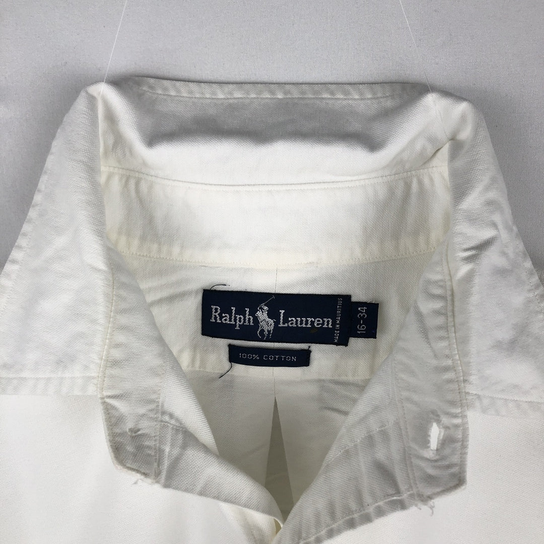 Ralph Lauren long sleeve button down shirt, men's size L cotton white type Vintage Second Hand