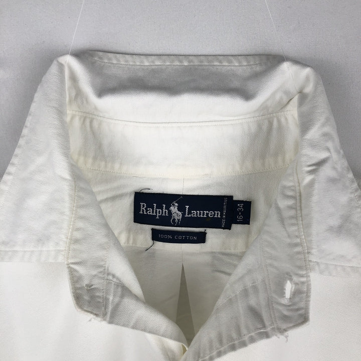 Ralph Lauren long sleeve button down shirt, men's size L cotton white type Vintage Second Hand