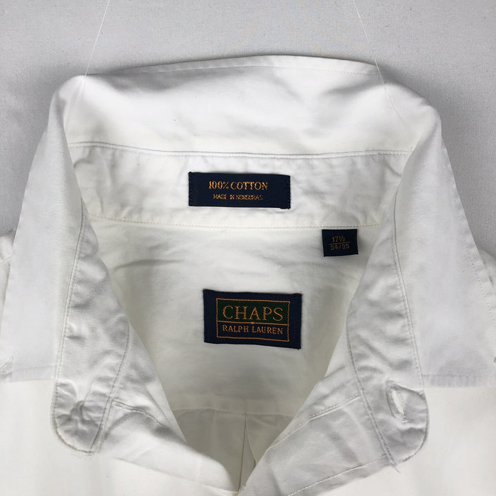 Ralph Lauren Chaps long-sleeved button-down shirt, men's size XL cotton white type Vintage Second Hand