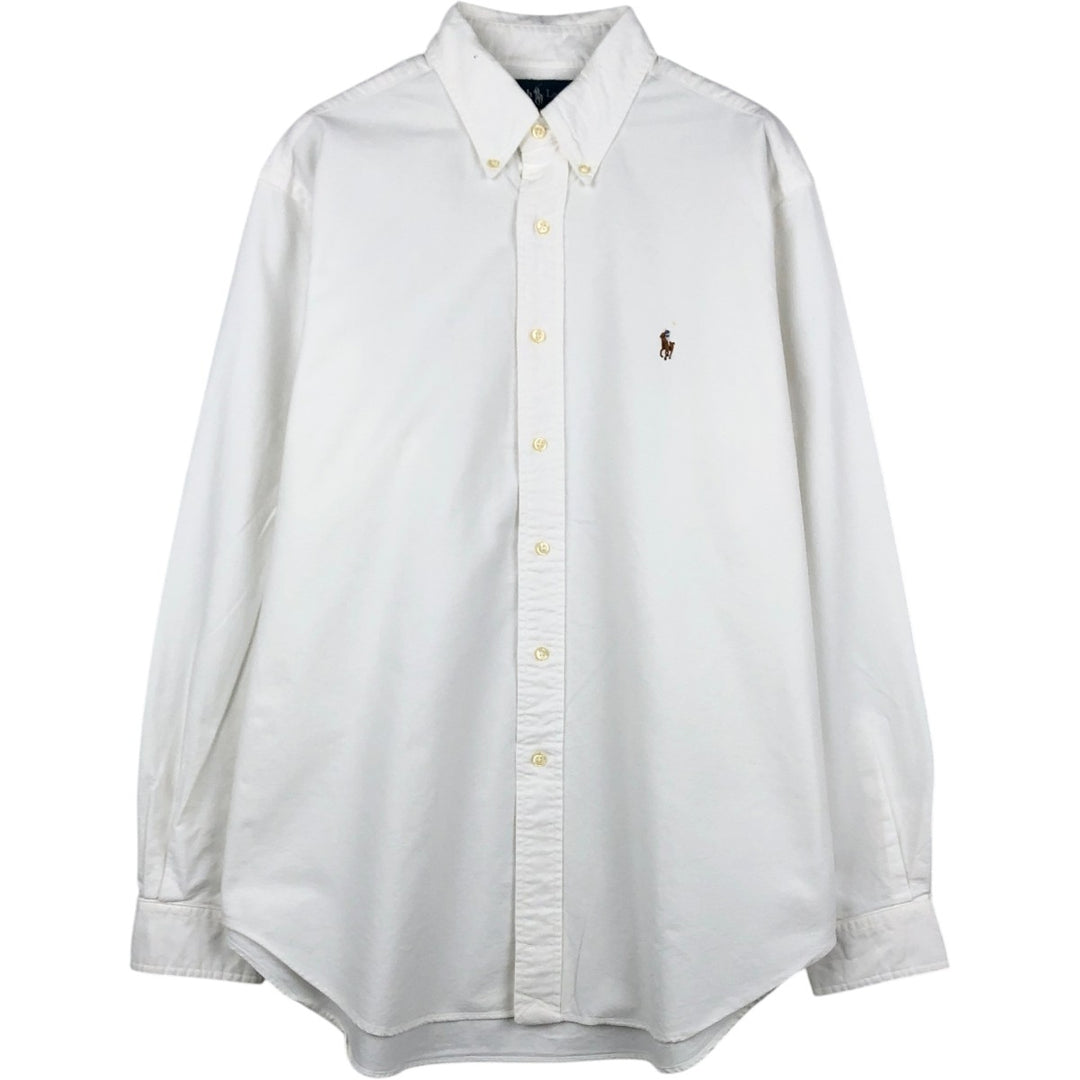 Ralph Lauren Classic Fit Long Sleeve Button Down Shirt, Men's Size L cotton white type Vintage Second Hand