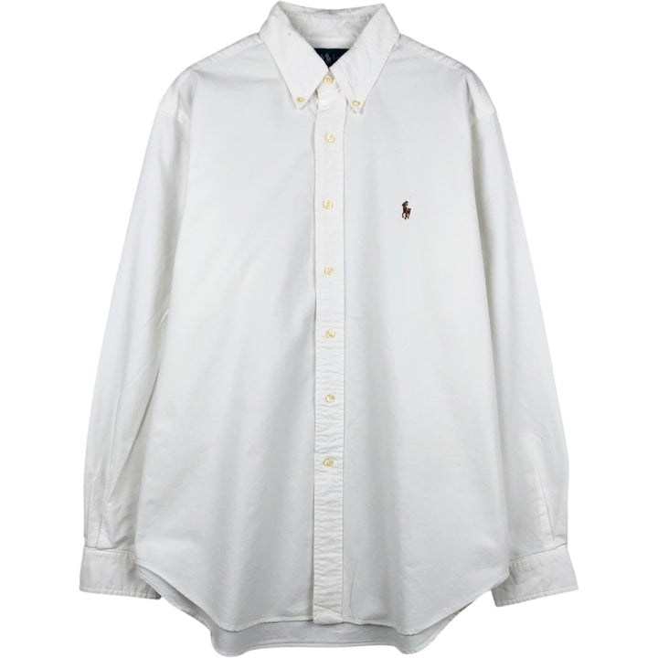 Ralph Lauren Classic Fit Long Sleeve Button Down Shirt, Men's Size L cotton white type Vintage Second Hand