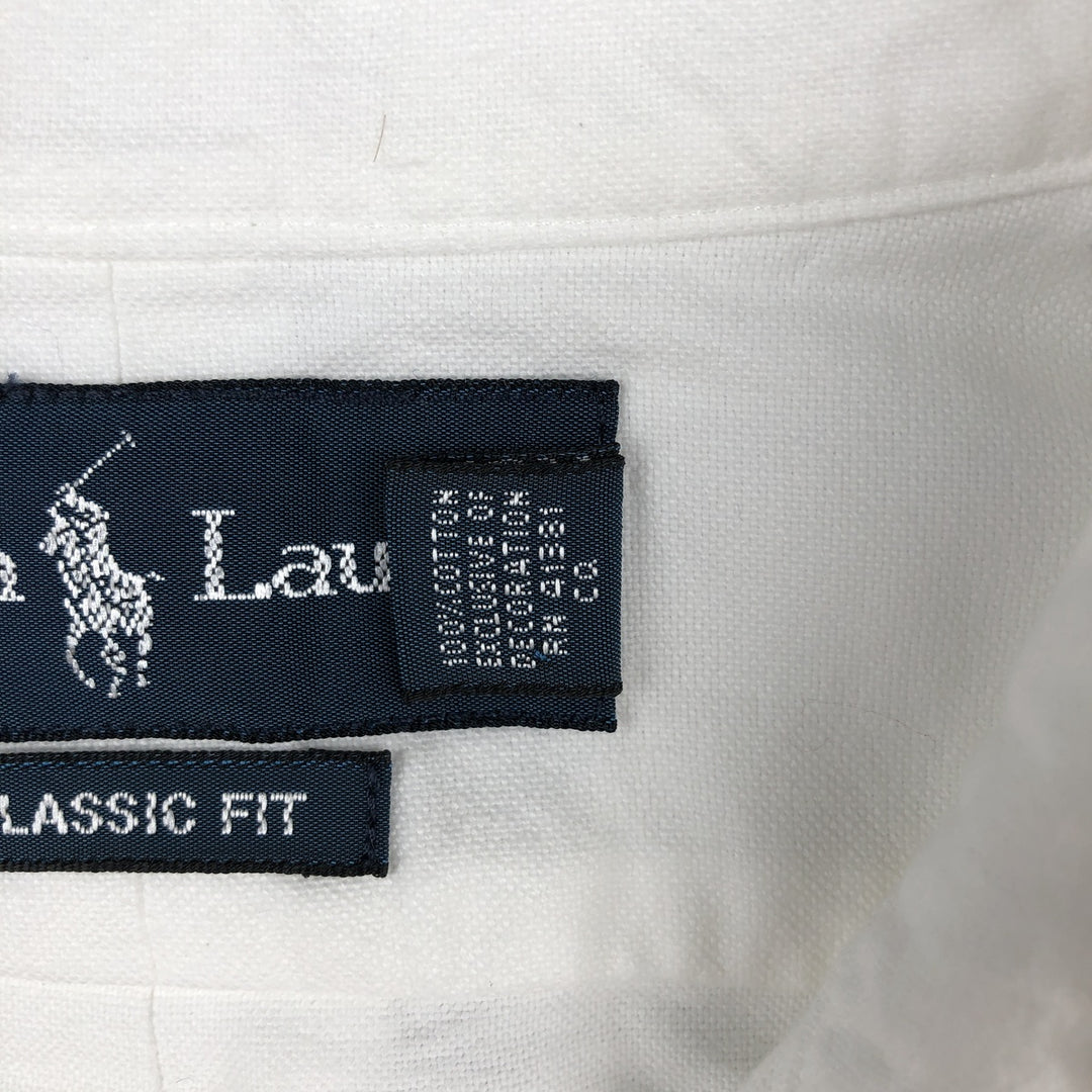 Ralph Lauren Classic Fit Long Sleeve Button Down Shirt, Men's Size L cotton white type Vintage Second Hand