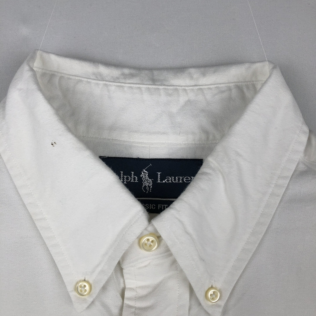 Ralph Lauren Classic Fit Long Sleeve Button Down Shirt, Men's Size L cotton white type Vintage Second Hand