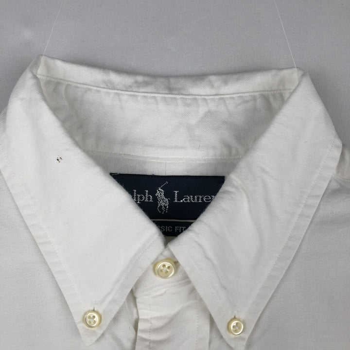 Ralph Lauren Classic Fit Long Sleeve Button Down Shirt, Men's Size L cotton white type Vintage Second Hand