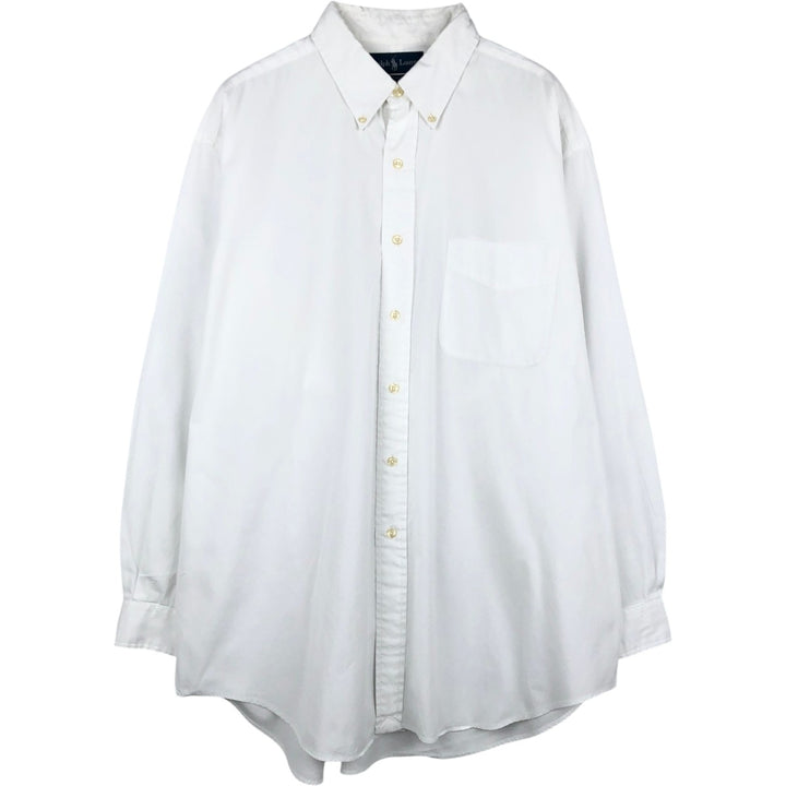 Ralph Lauren YARMOUTH long sleeve button down shirt, men's XL size cotton white type Vintage Second Hand