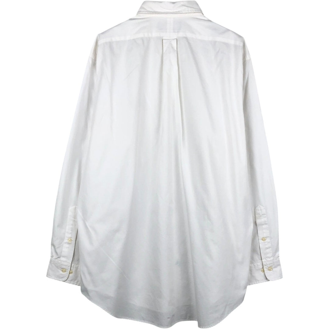 Ralph Lauren YARMOUTH long sleeve button down shirt, men's size L cotton white type Vintage Second Hand