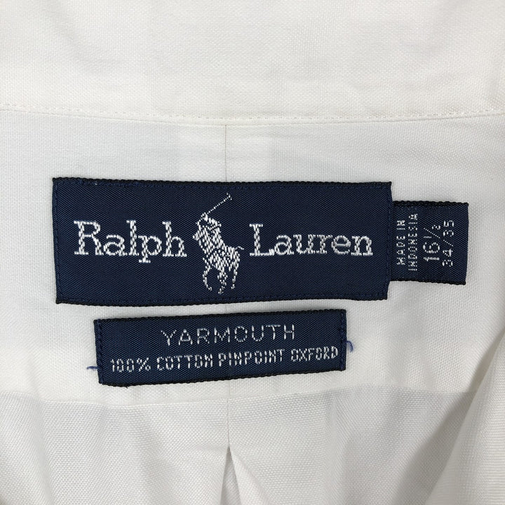 Ralph Lauren YARMOUTH long sleeve button down shirt, men's size L cotton white type Vintage Second Hand
