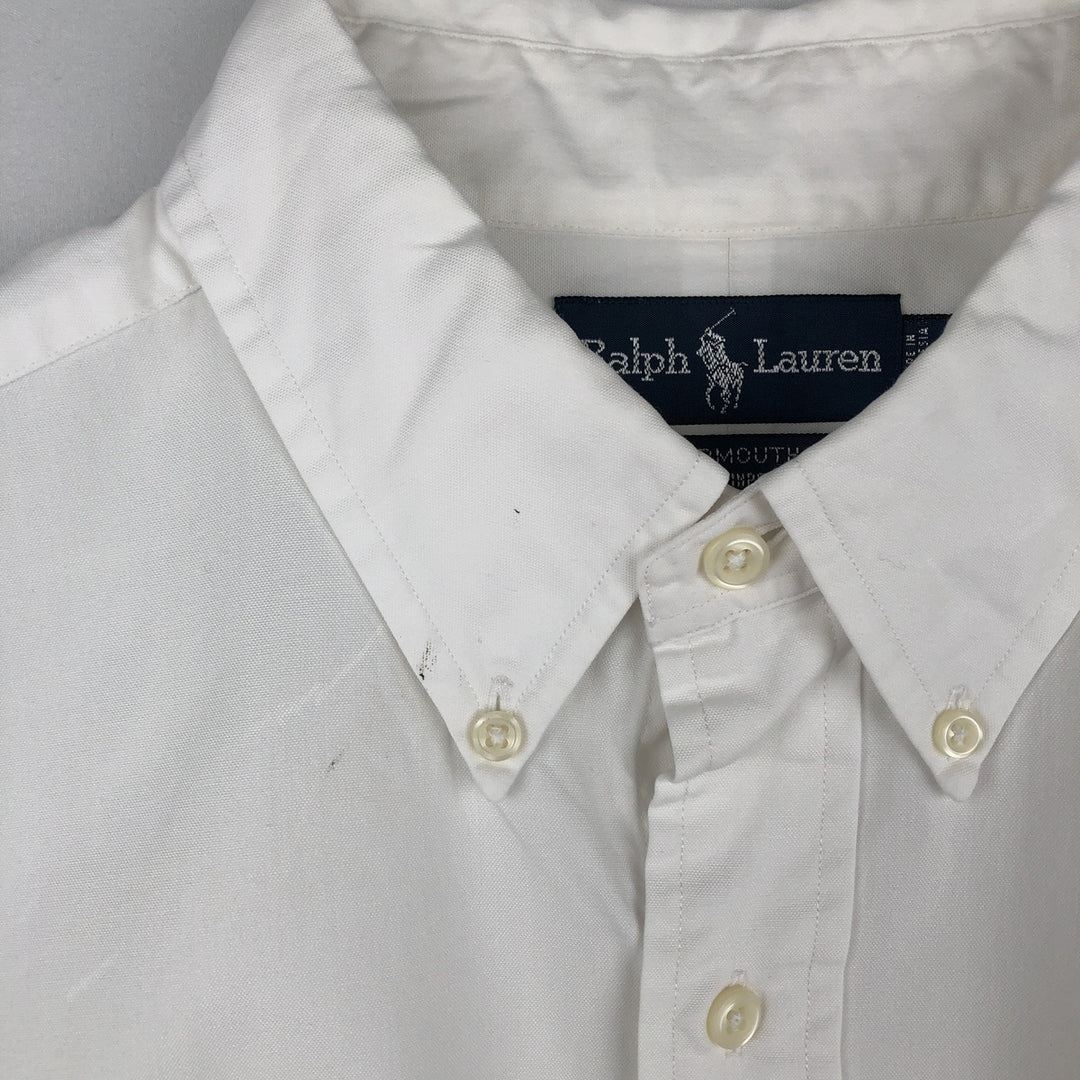 Ralph Lauren YARMOUTH long sleeve button down shirt, men's size L cotton white type Vintage Second Hand