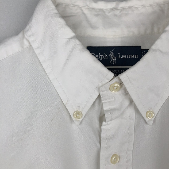 Ralph Lauren YARMOUTH long sleeve button down shirt, men's size L cotton white type Vintage Second Hand